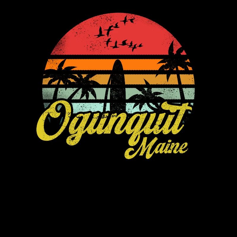 Vintage Ogunquit Maine Surfing Retro Surf Humour