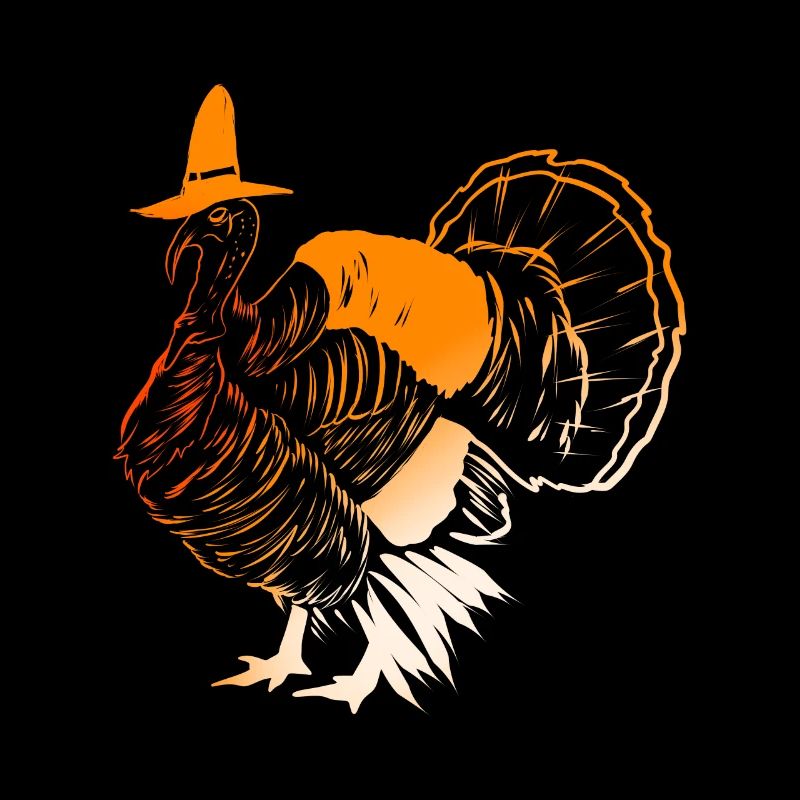Stylized Turkey With A Pilgrims Hat For