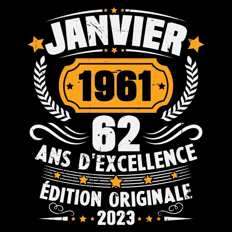 Cadeau D'anniversaire 62 Ans Janvier 1961 Vintage