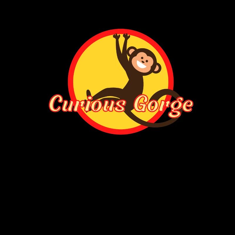 Curious George Playfully Swinging Circle Logo Grap