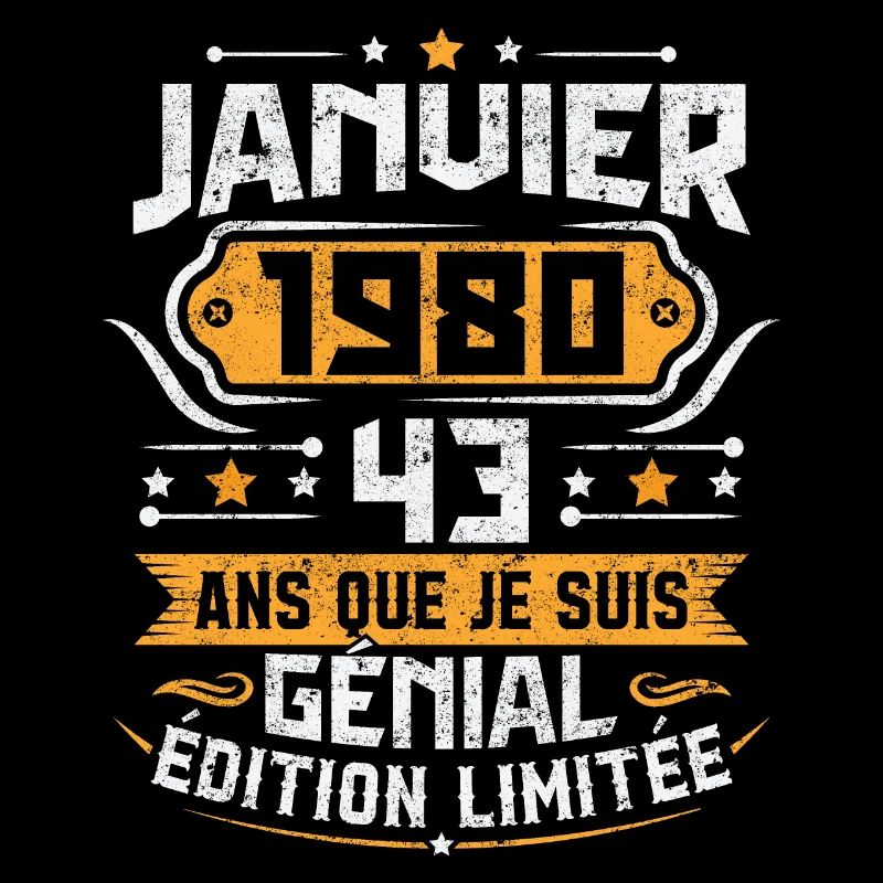 Rétro Cadeau D'anniversaire 43 Ans Janvier 1980