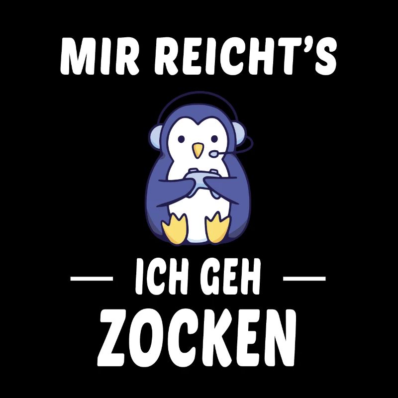 Zocken Pinguin Spruch Geschenk