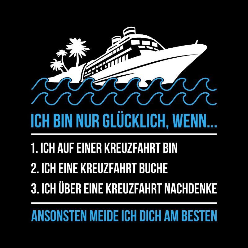 Ich bin nur glücklich ich auf einer Kreuzfahrt
