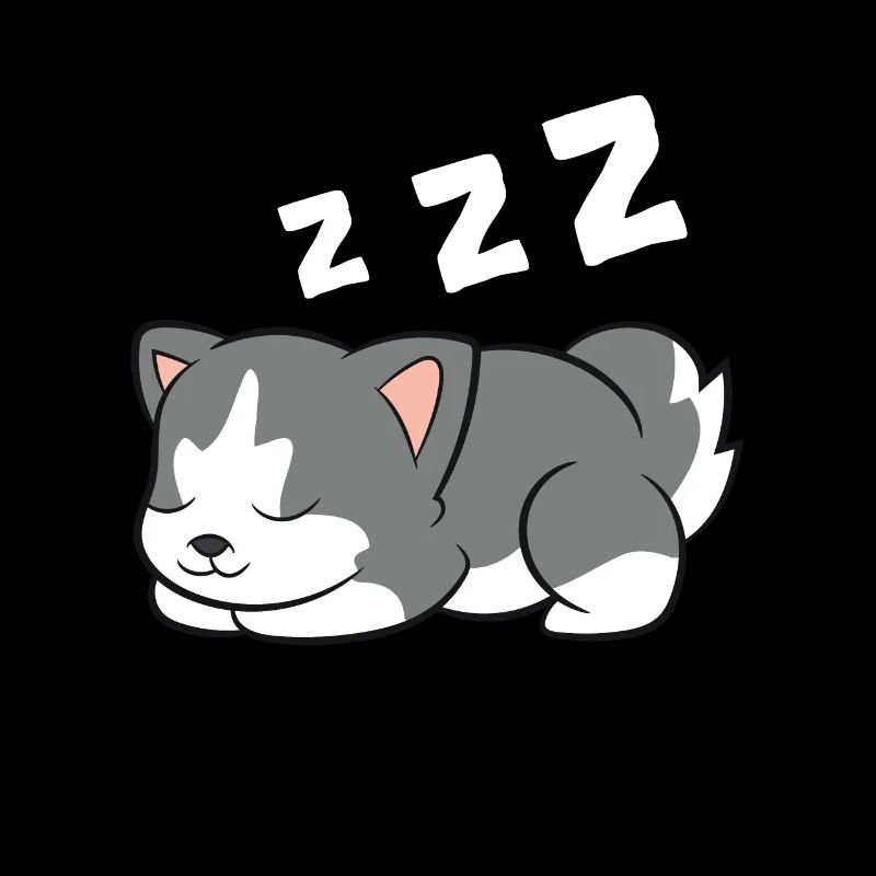 Sleeping Husky Dog Husky Pajama Cute Siberian