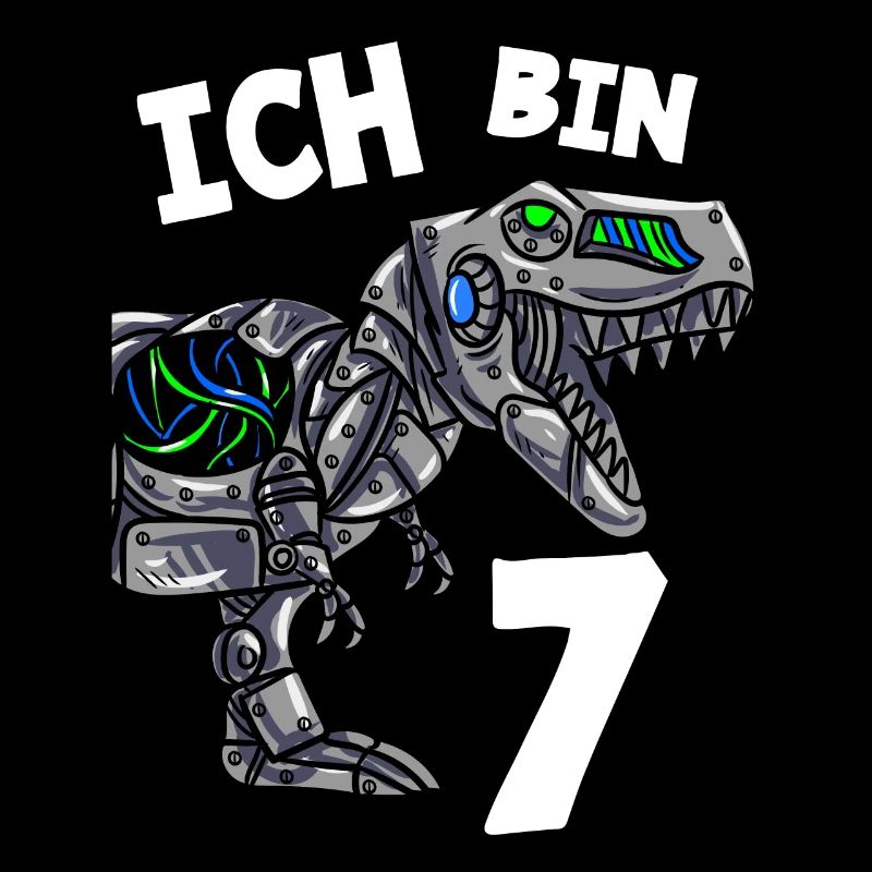 Ich bin 7 Jahre Dino Dinosaurier 7. Geburtstag