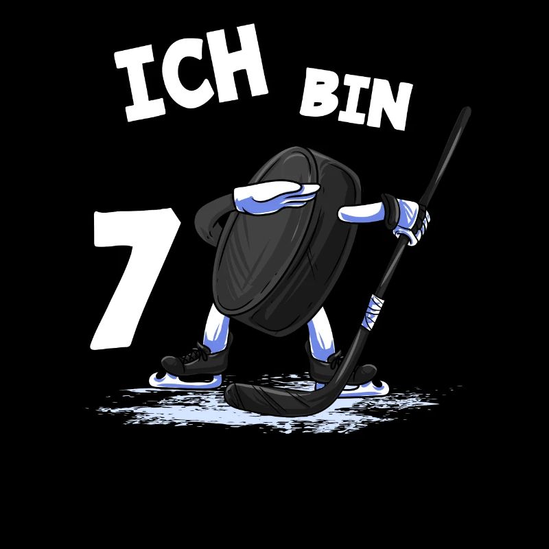 Ich bin 7 Jahre Eishockey Puck 7. Geburtstag