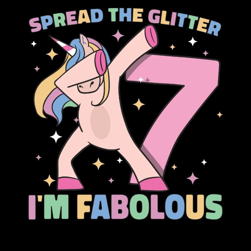 Regenbogen Einhorn 7. Geburtstag Mädchen 7 Jahre