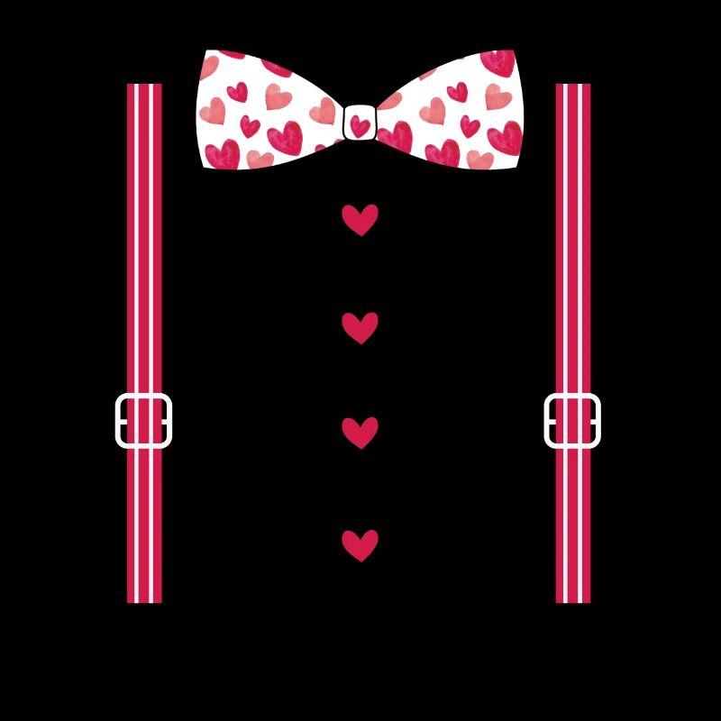 Valentinstag Hosenträger und Herzen Fliege