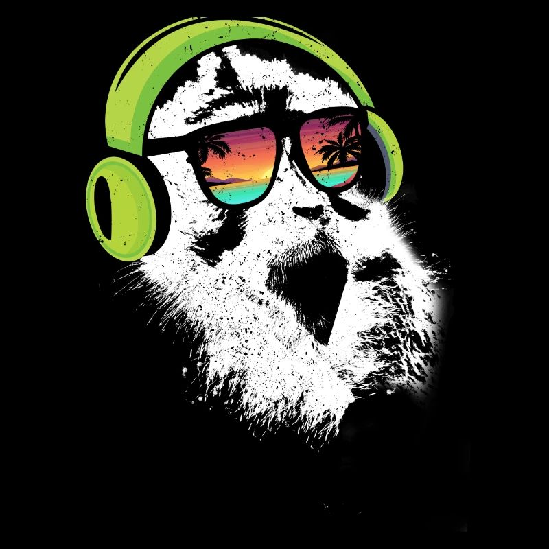 Monkey Design mit DJ Kopfhörer und Sonnenbrille Af