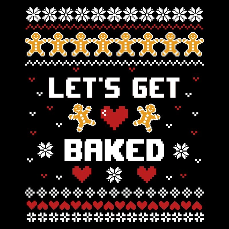 Lets get baked x-mas pixel retro