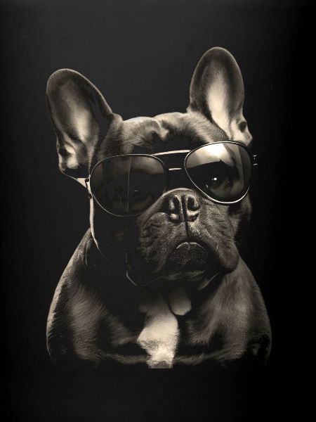 Fransk bulldog med solbriller