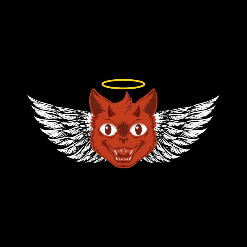 Angel and devil cat