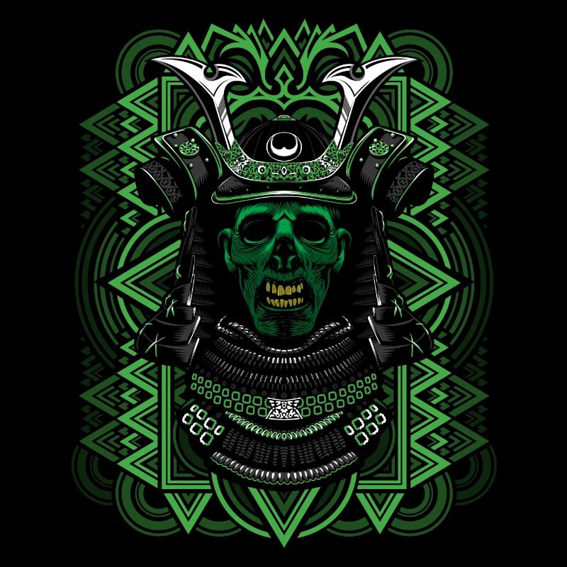 Samouraï zombie vert