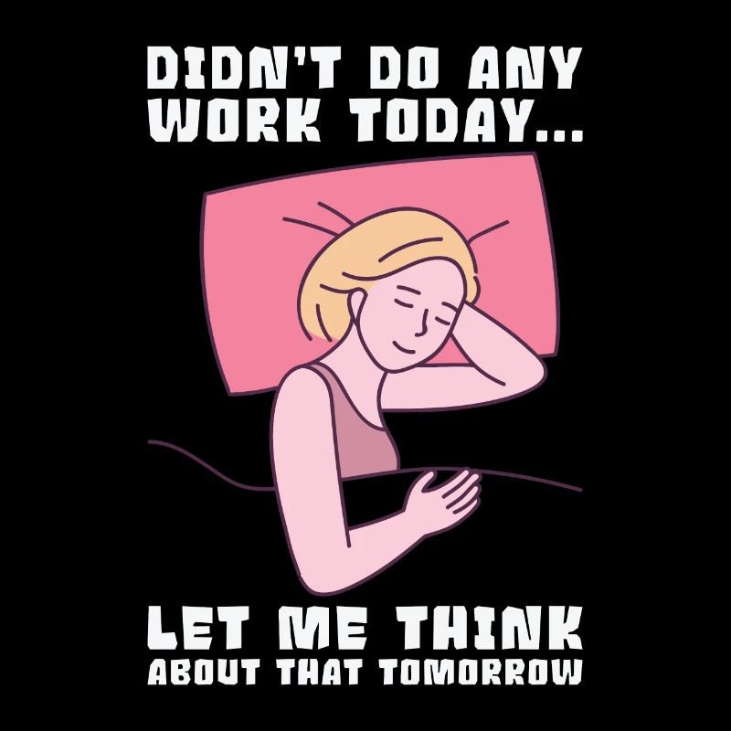 Procrastinator Work Sleeping Line Art Drawing