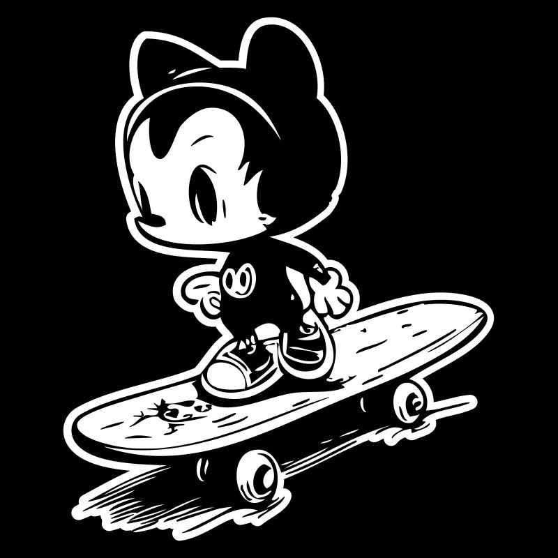 Figurine de dessin animé de chat de patinage