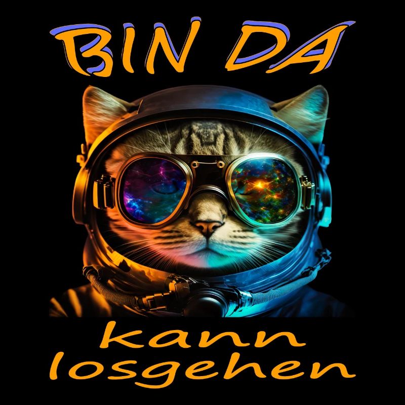 Katzen Kosmonaut "Bin da"