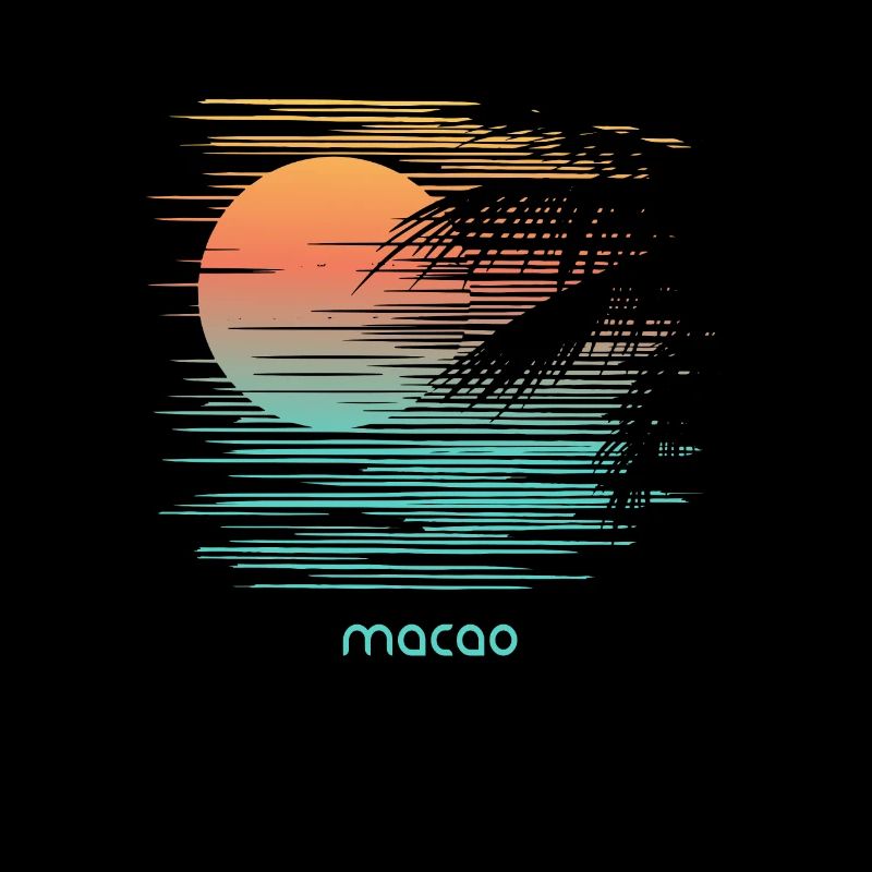 Artistic Macao Palm Tree Vacation Souvenir
