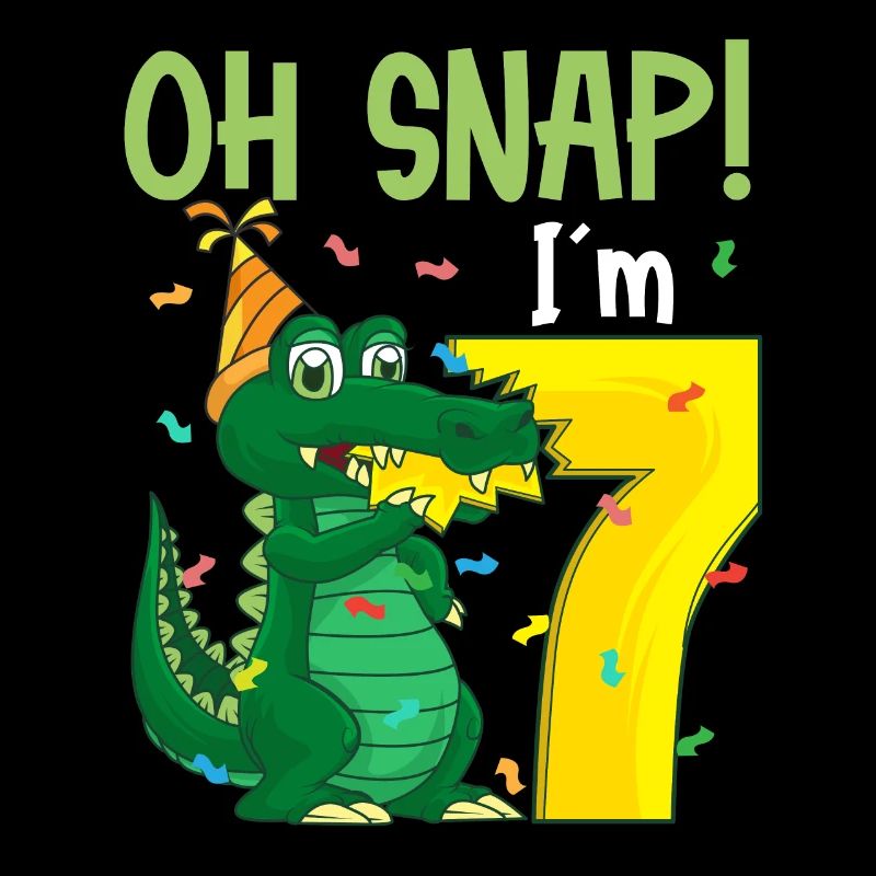 Oh Snap Ich bin 7 Krokodil 7. Geburtstag Alligator