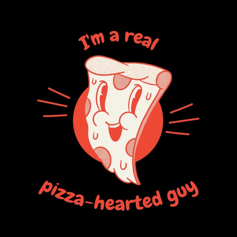 I'm A Real Pizza-Hearted Guy Retro Funny Pizza
