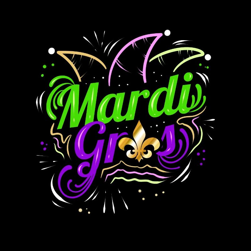 Lettering with Jester Hat and Fleur de Lis for