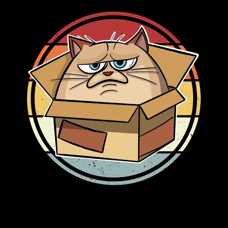 Chat dans une boîte
