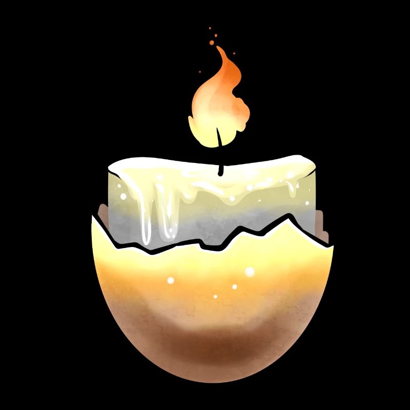 Candle Burning In An Egg Shell For Easter