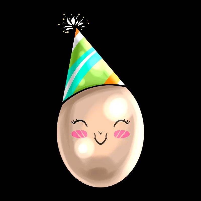 Funny Painted Egg With Party Hat Cone For Easter
