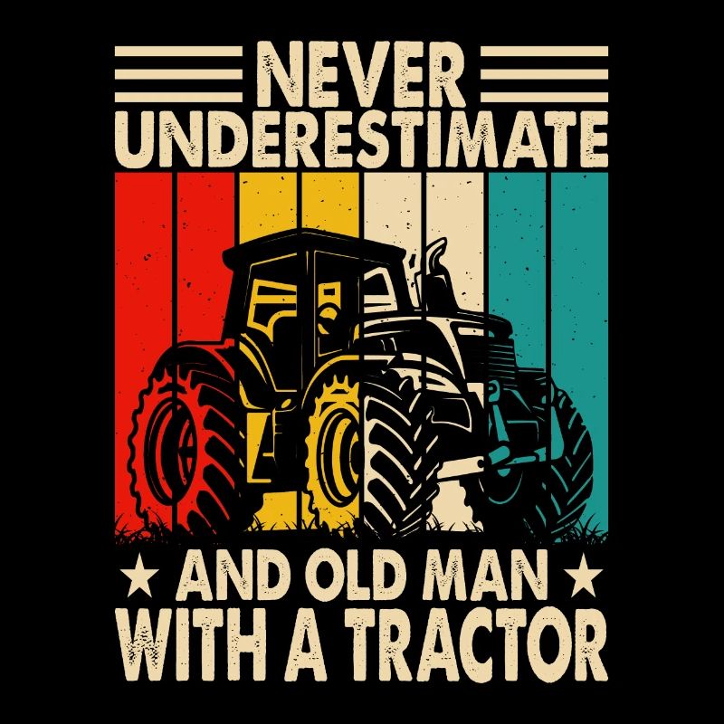 Unterschätzen Sie niemals einen alten Mann mit einem Traktor