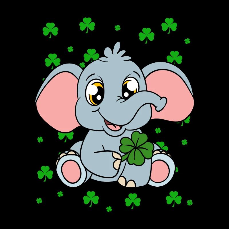 Mignons trèfles d’éléphants Fête de la Saint-Patrick