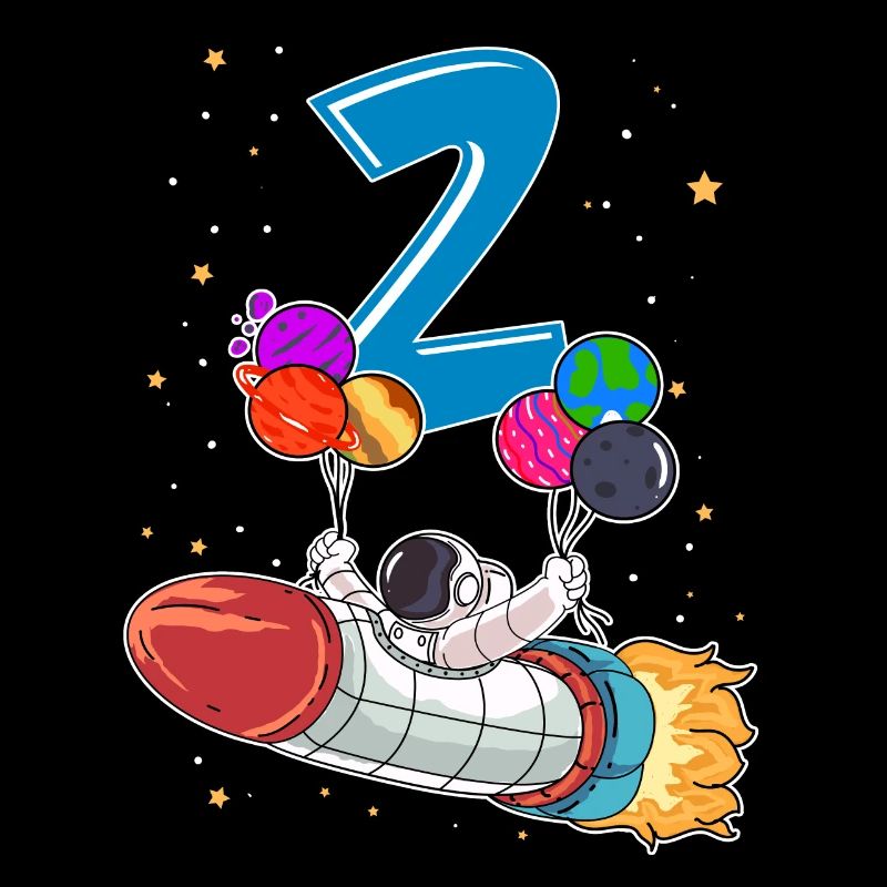Astronaute 1 an Space Rocket 2e anniversaire