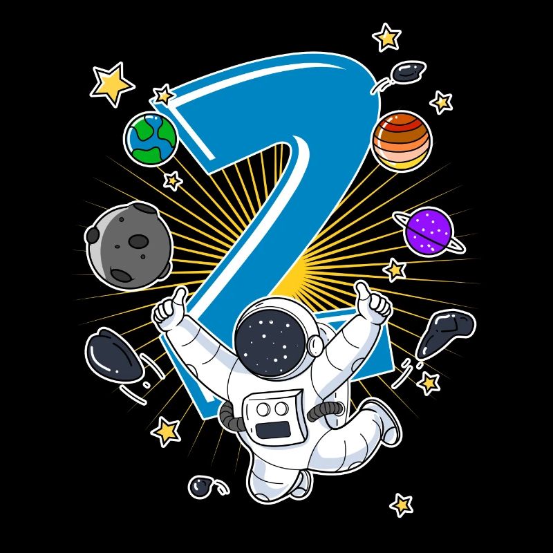 Astronaute 1 an Space Rocket 2e anniversaire