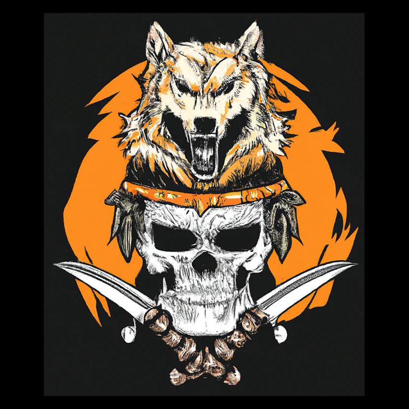 Vector Samurai Warrior Skull Mask Japon