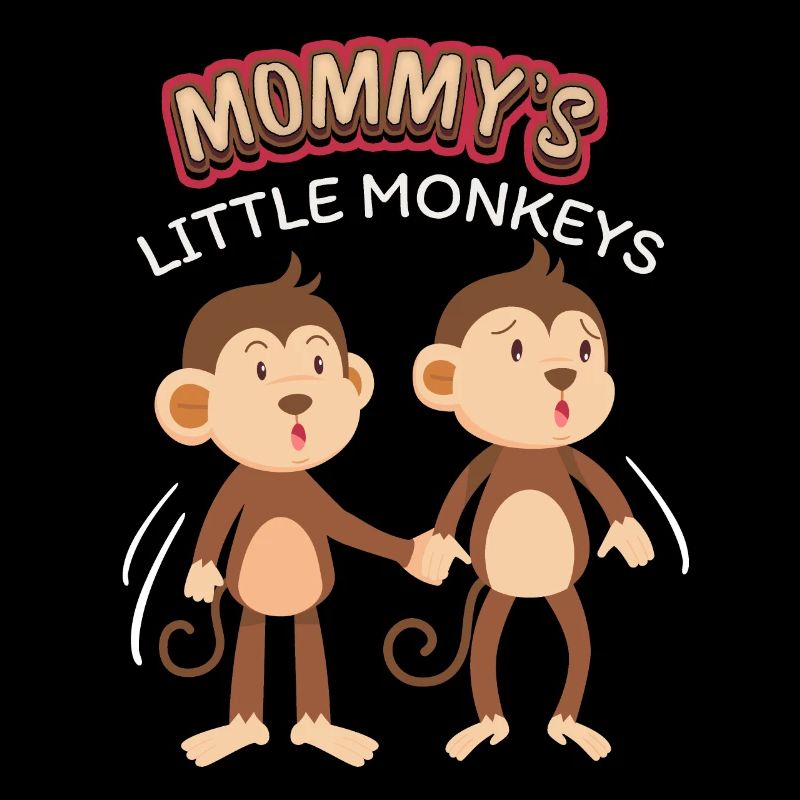 Trois petits singes de dessins animés, petits singes, disant