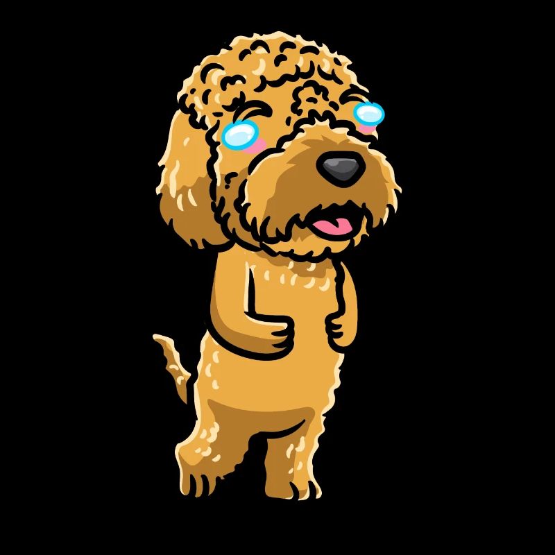 Kawaii Cockapoo Dog Laughing Emoticon