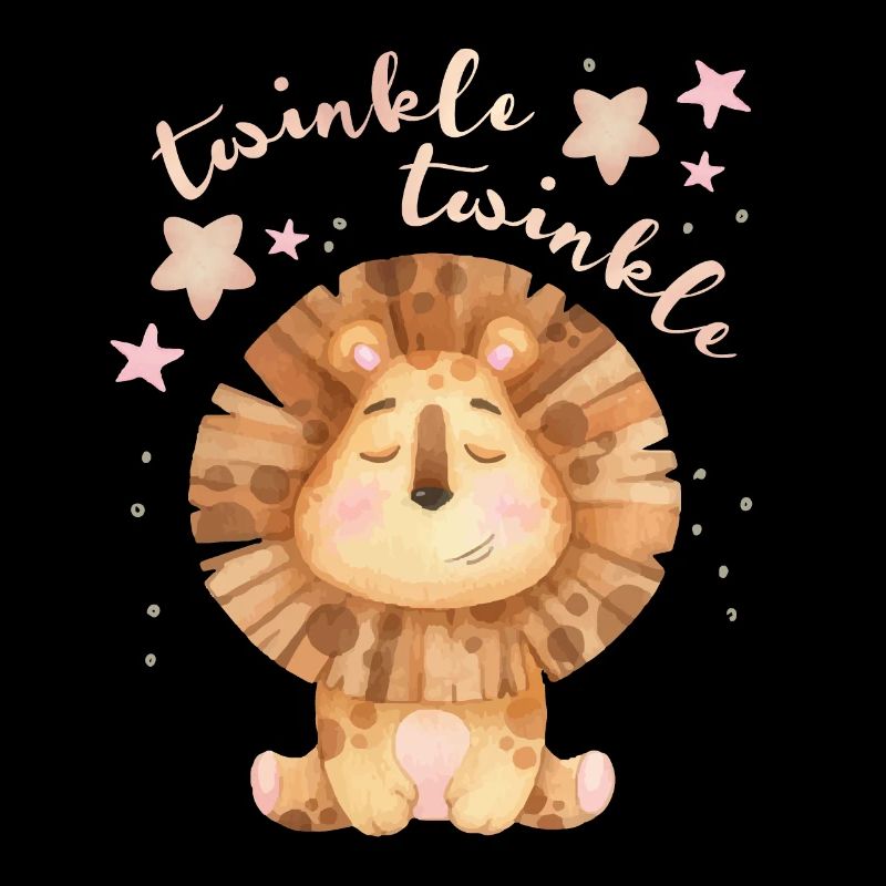 Lustiger Löwe, Kawaii-Löwe, Spruch twinkle-twinkle