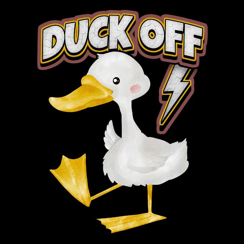 Comic duck, funny saying Duck-Off, Pun