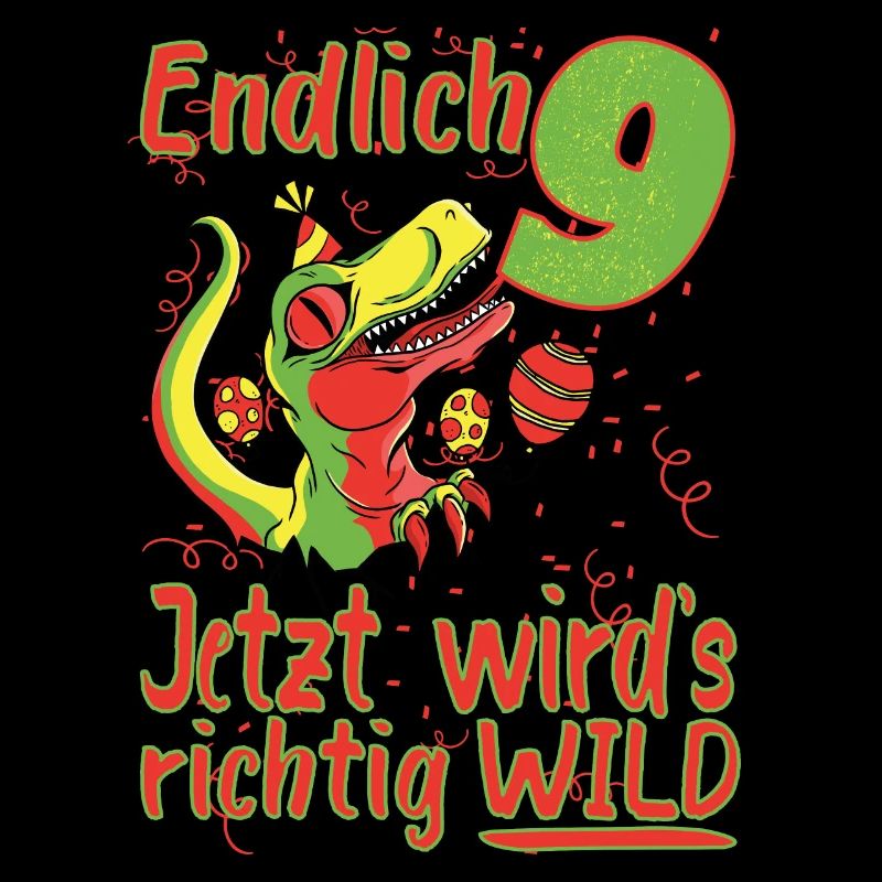 9. Geburtstag Dino Dinosaurier T-rex Trex 9 Jahre
