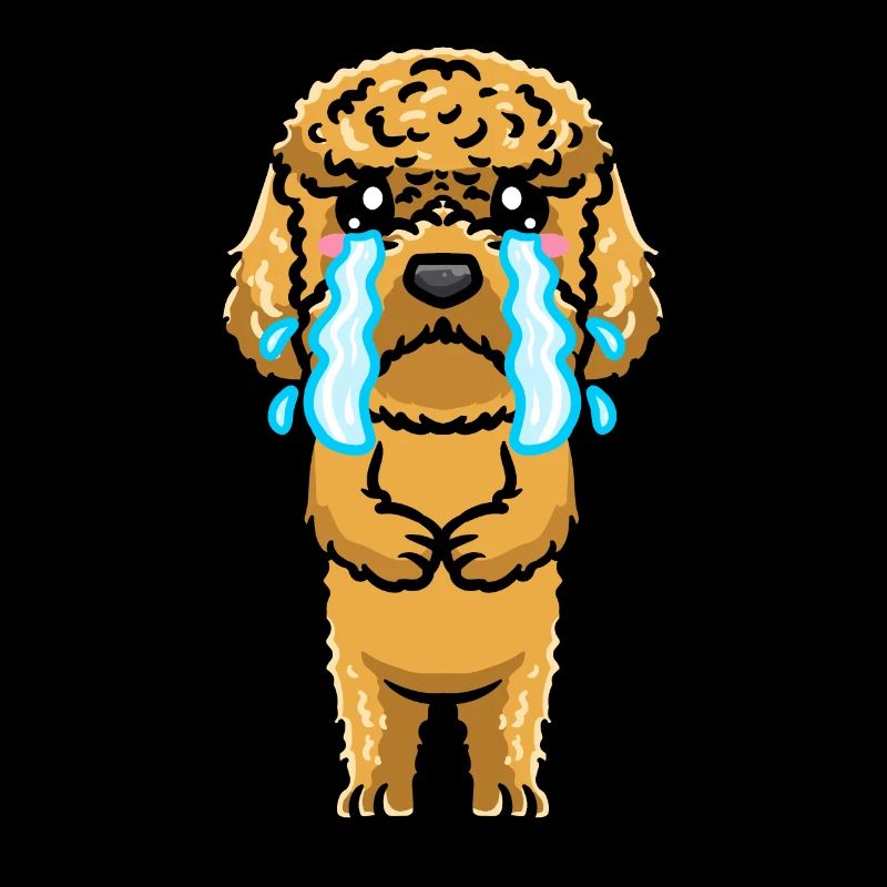 Kawaii Cockapoo Dog Sad Crying Emoticon