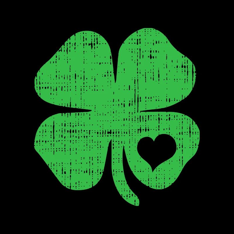 Cœur de trèfle vert à quatre feuilles Fête de la Saint-Patrick