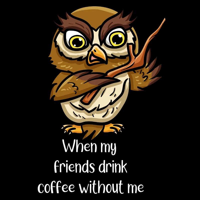 Hibou amis moi buvant du café
