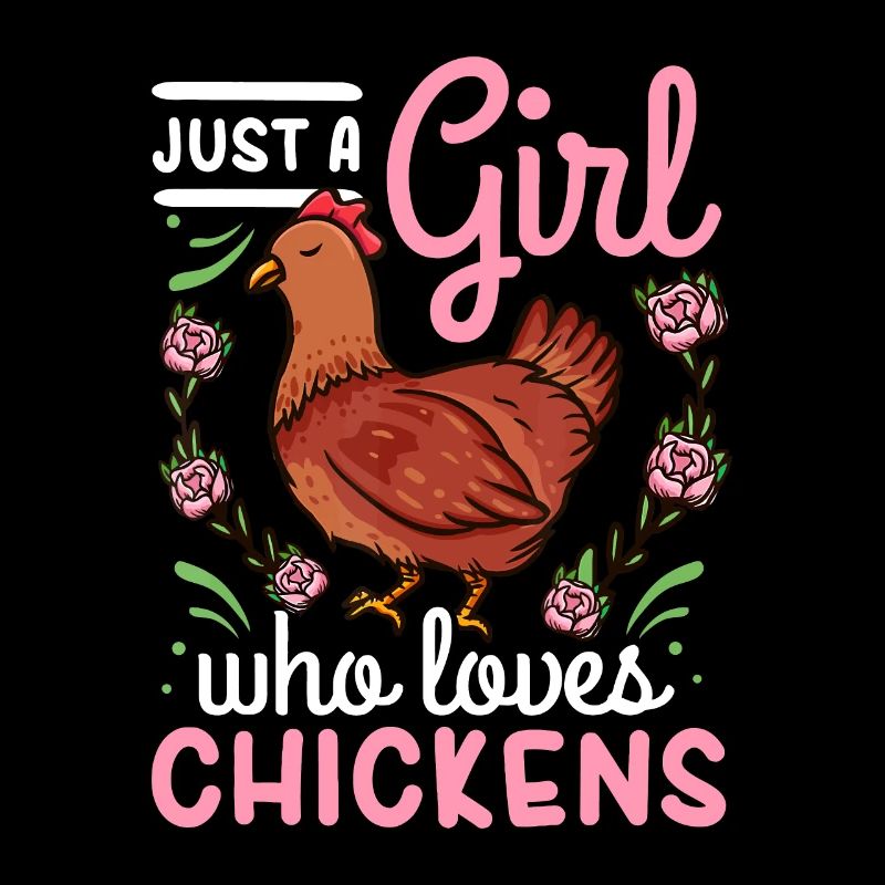 Huhn Nur ein Mädchen, das Hühner liebt