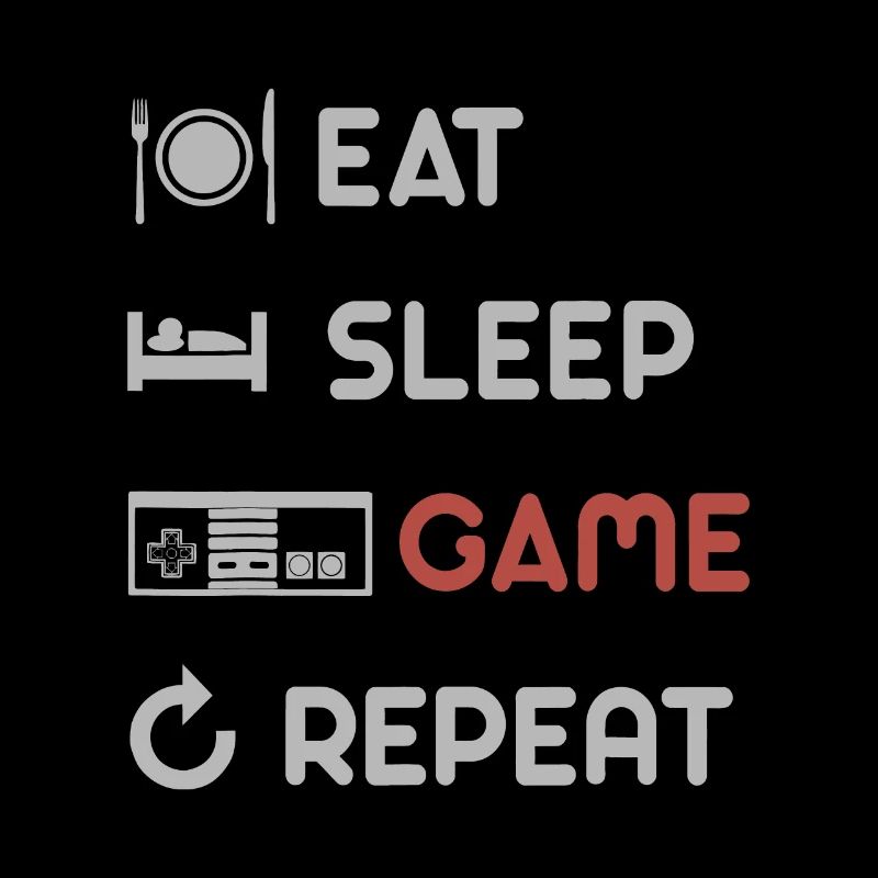 Eat Sleep Game Repeat Graphic