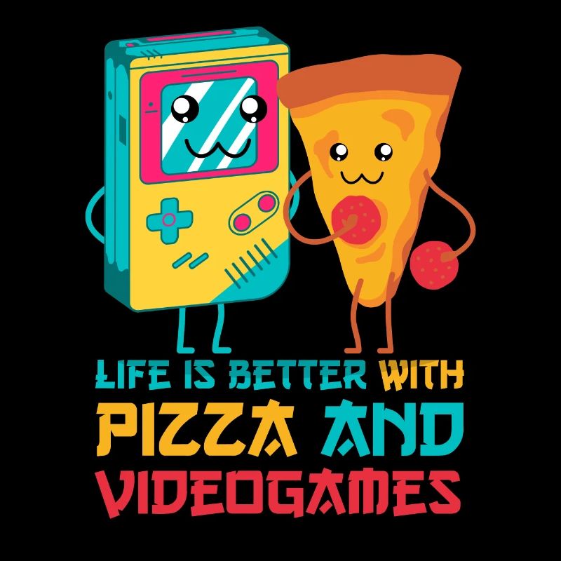 Pizza and video games Kawaii