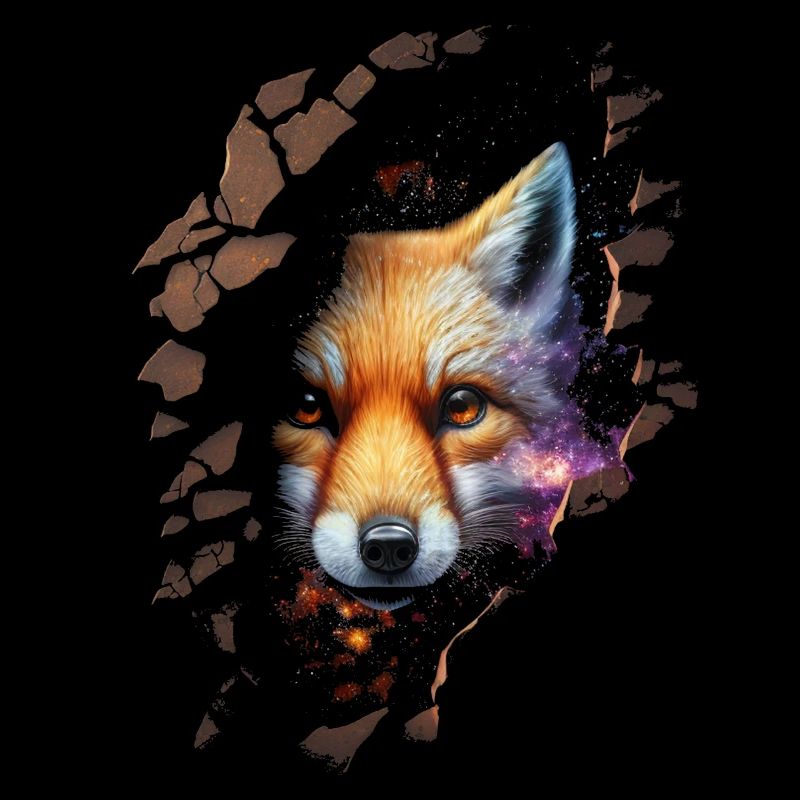 Fuchs Weltraum Sterne Geschenk Tier Knuffig Süß