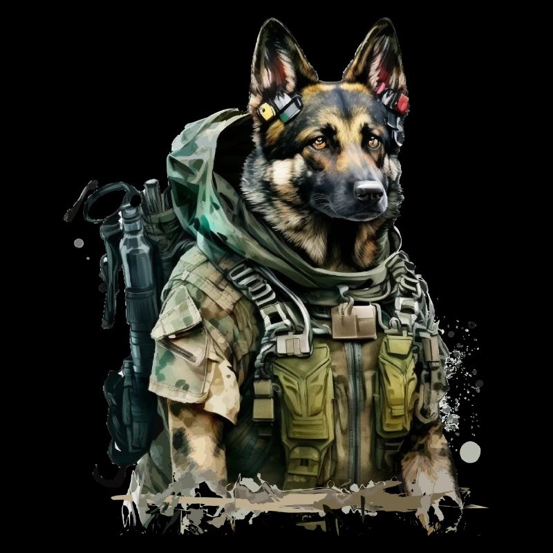 German Shepherd as a soldier