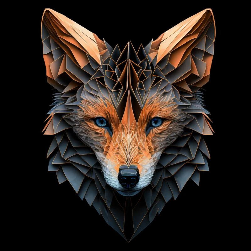 Fuchs Polygon Tiergesicht Kunst Geschenk Tiere