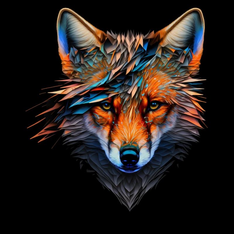 Fuchs Polygon Tiermotiv Gesicht Zoo Tier Geschenk