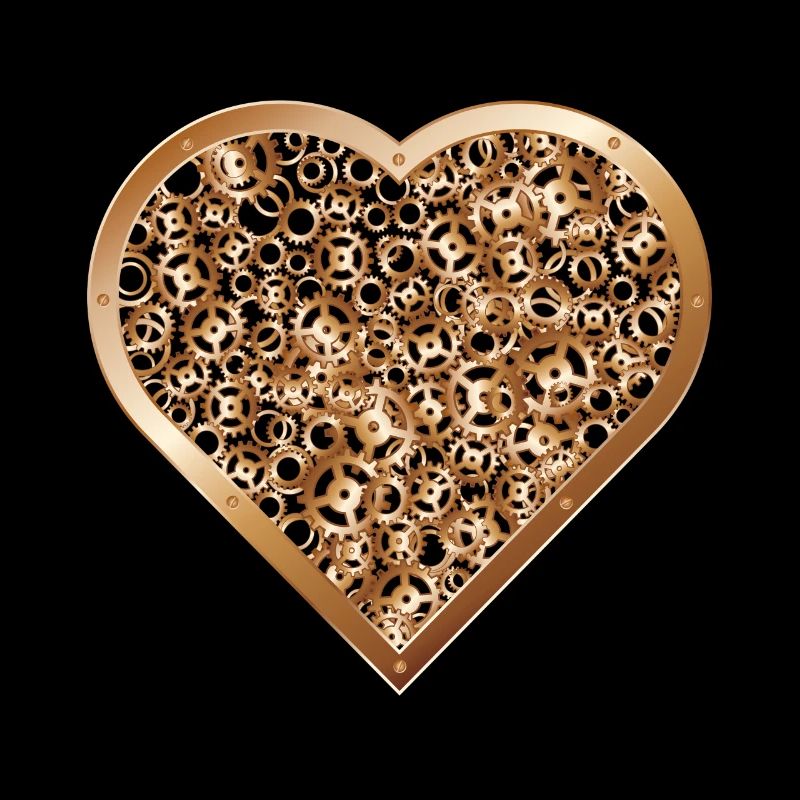 Steampunk heart abstract design