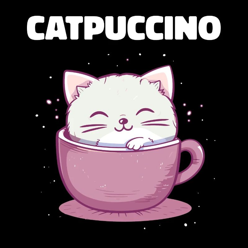 Catpuccino cat in coffee cup