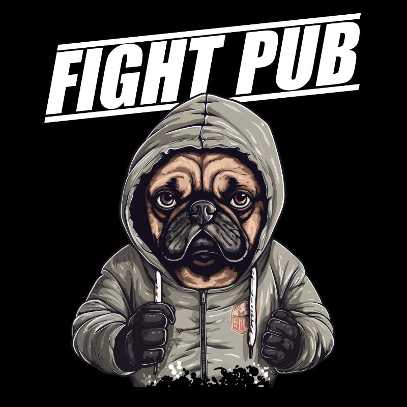 Fight Pub Mops mit Boxhandschuhen Boxer
